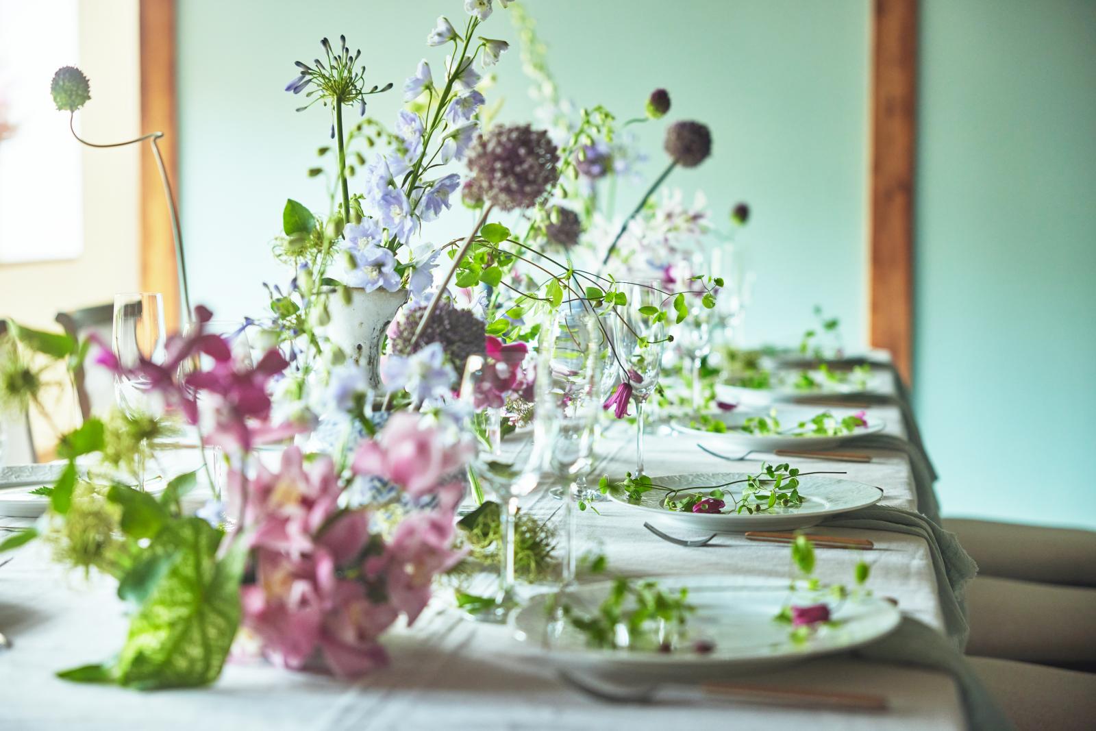 テーブルコーディネートにもおふたりのこだわりを