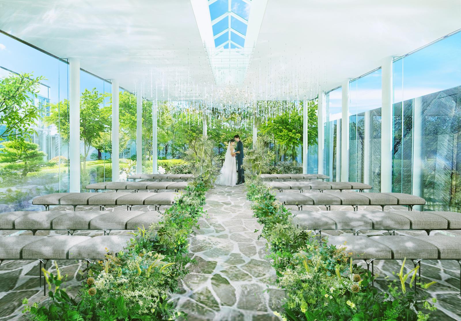 【2026年1月リニューアル】水・緑・光が祝福する透明感あふれるチャペル