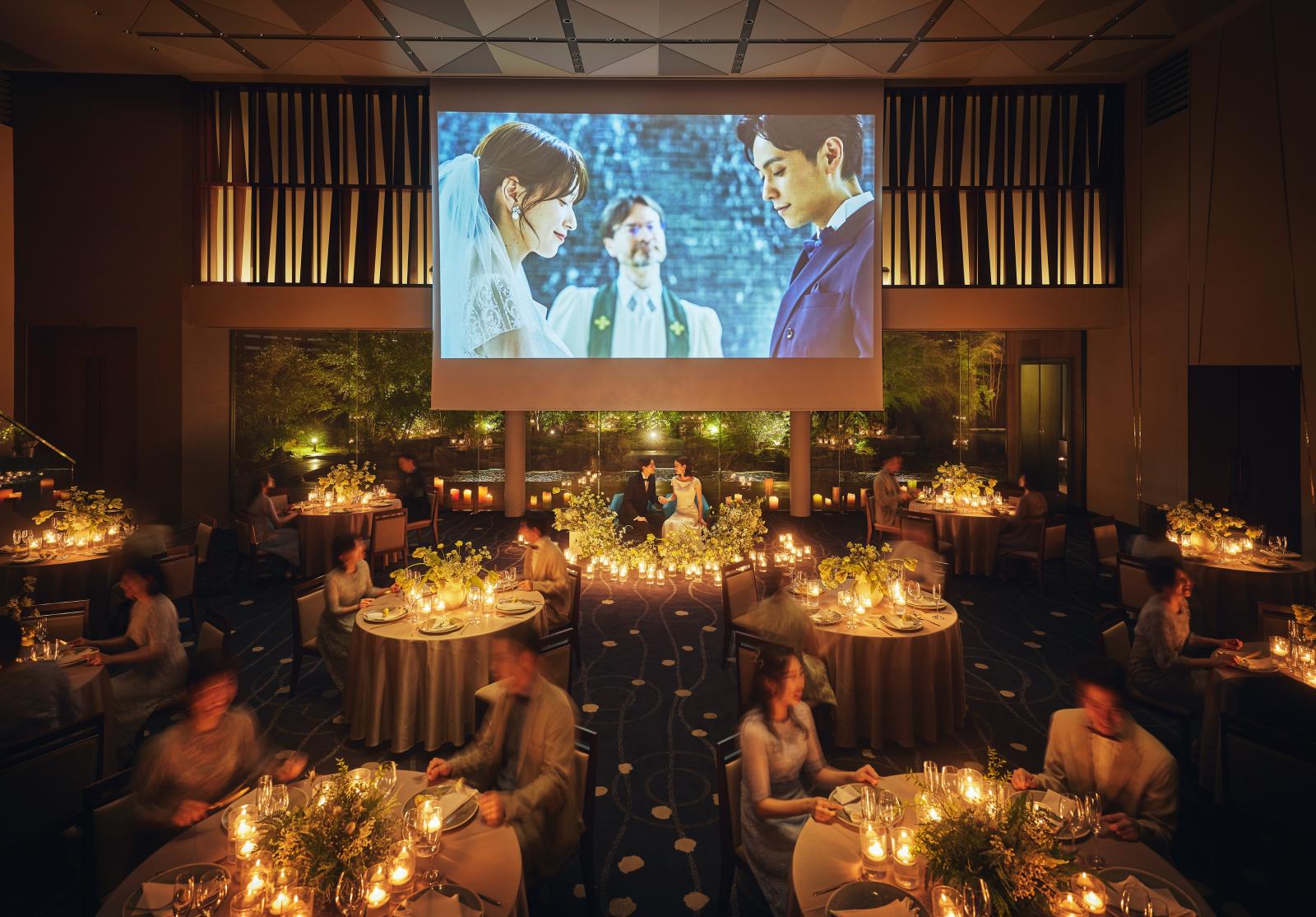 キャンドル演出で幻想的な空間に