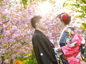 季節のお花との和装ロケーションフォト♪