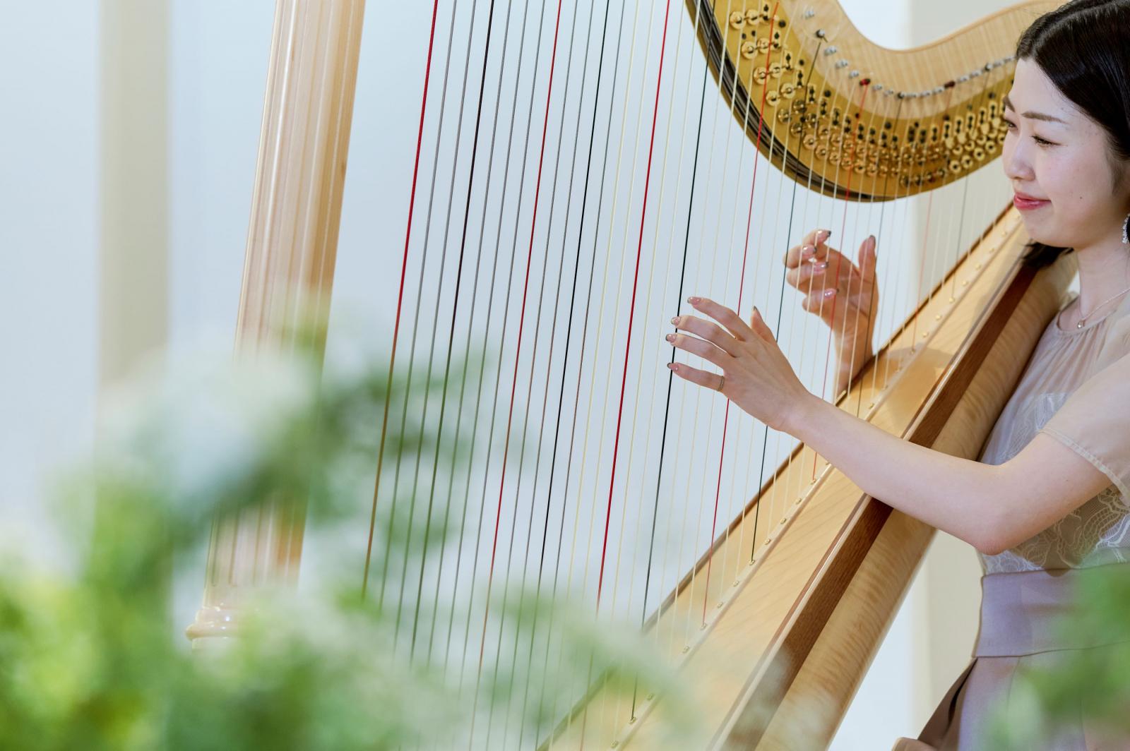 『人と人のつながり』『絆』を意味する弦楽器グランドハープとチェロの上質で温かな演奏