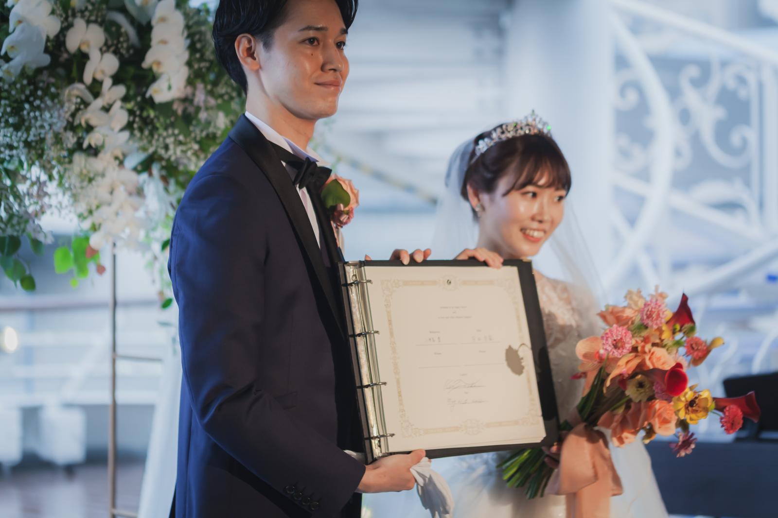 ゲストの前で誓う二人の未来