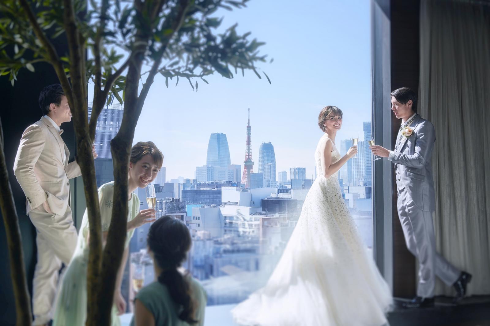 東京のシンボルを望むこともできるロケーションはゲストにも好評