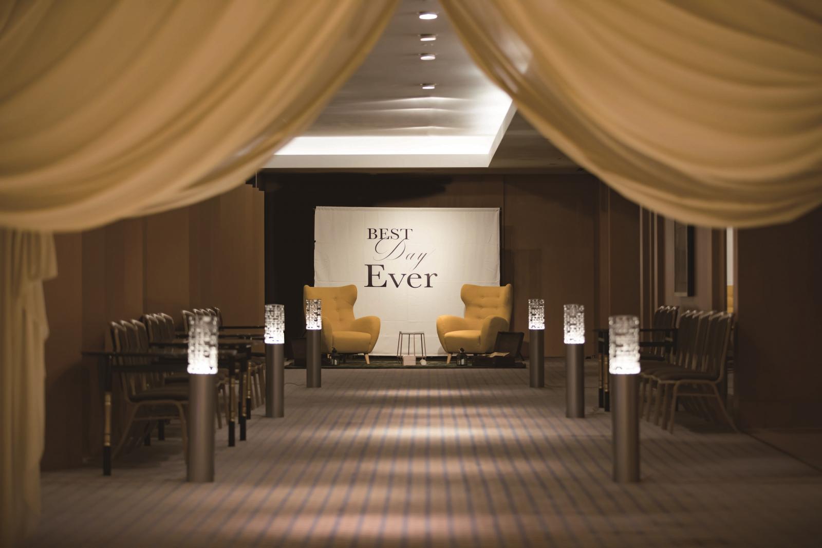 専用ホワイエがある独立したプライベート空間に大切なゲストをお迎え