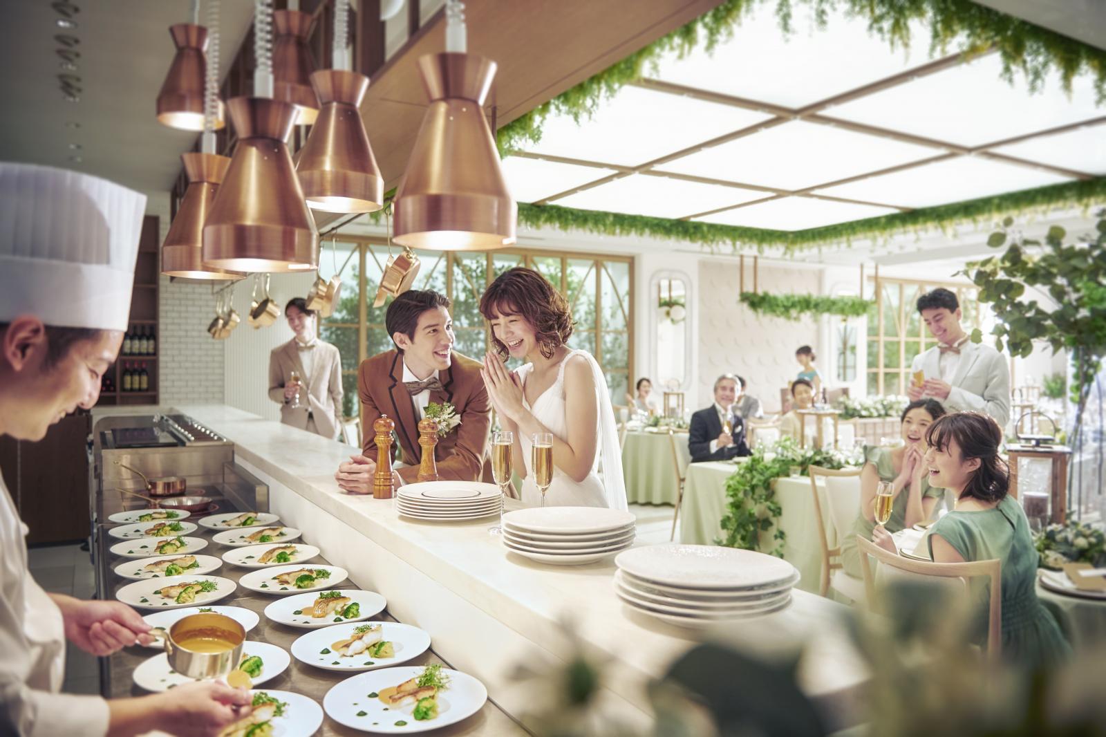 【パーティ会場】遊び心ある仕掛けを取り入れたナチュラルな白基調の空間全天候型で多彩なアレンジが可能♪おふたりのこだわりを詰め込んでゲストへおもてなしを