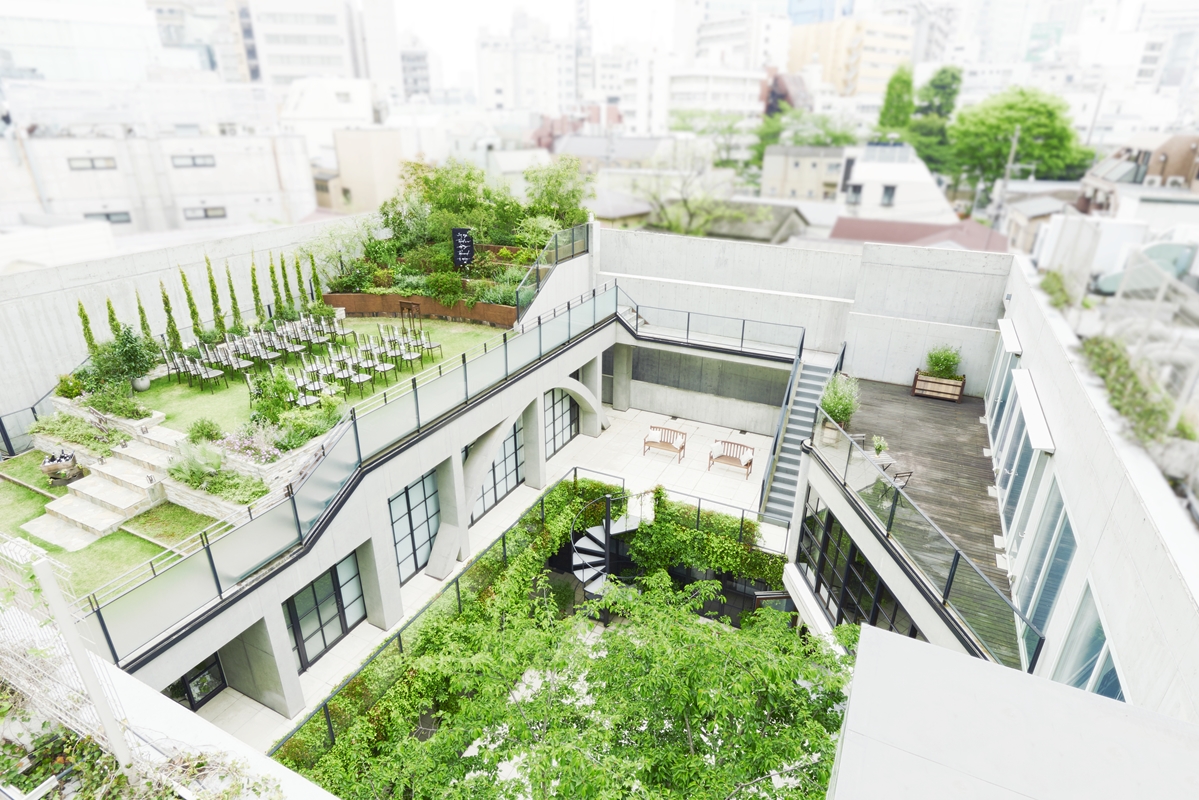 都心の真ん中に隠れ家のようなグリーンフィールド。招かれたゲストもびっくり