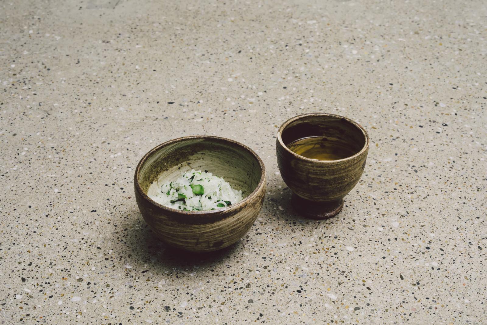 メインの後のお米料理は、IWAI料理のシンボル的存在である丁寧に炊き上げた釜飯