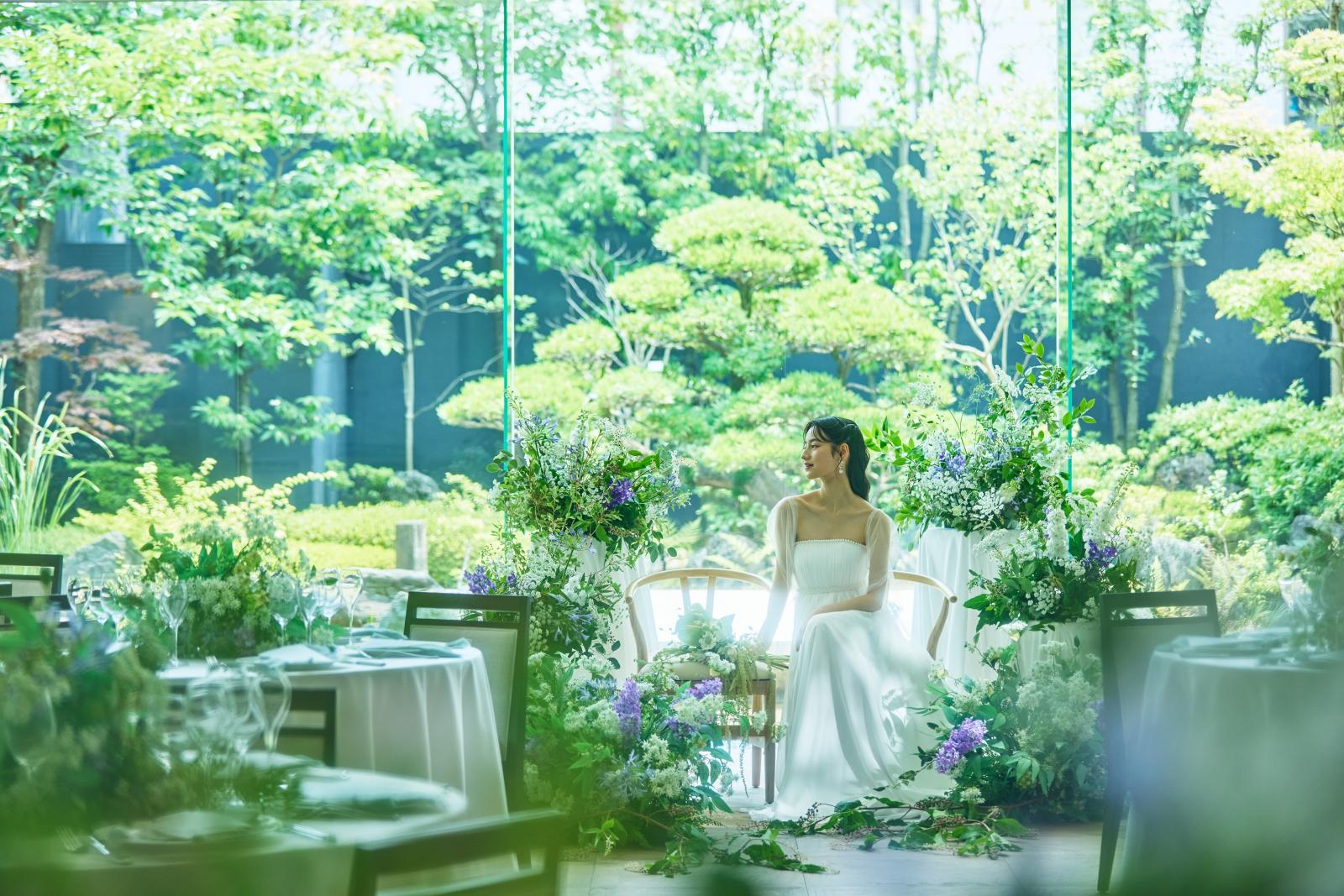 豊かな自然が花嫁のナチュラルな魅力を引き出すパーティ会場