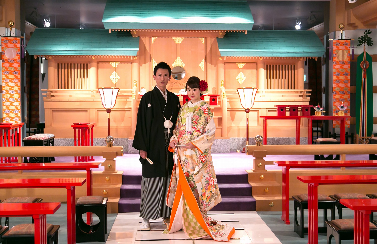 伝統的なしきたりを重んじる厳かで格調髙い神前式を。<br />
その名の通り、出雲大社から御霊分けされた本格的神殿。（収容人数72名様）