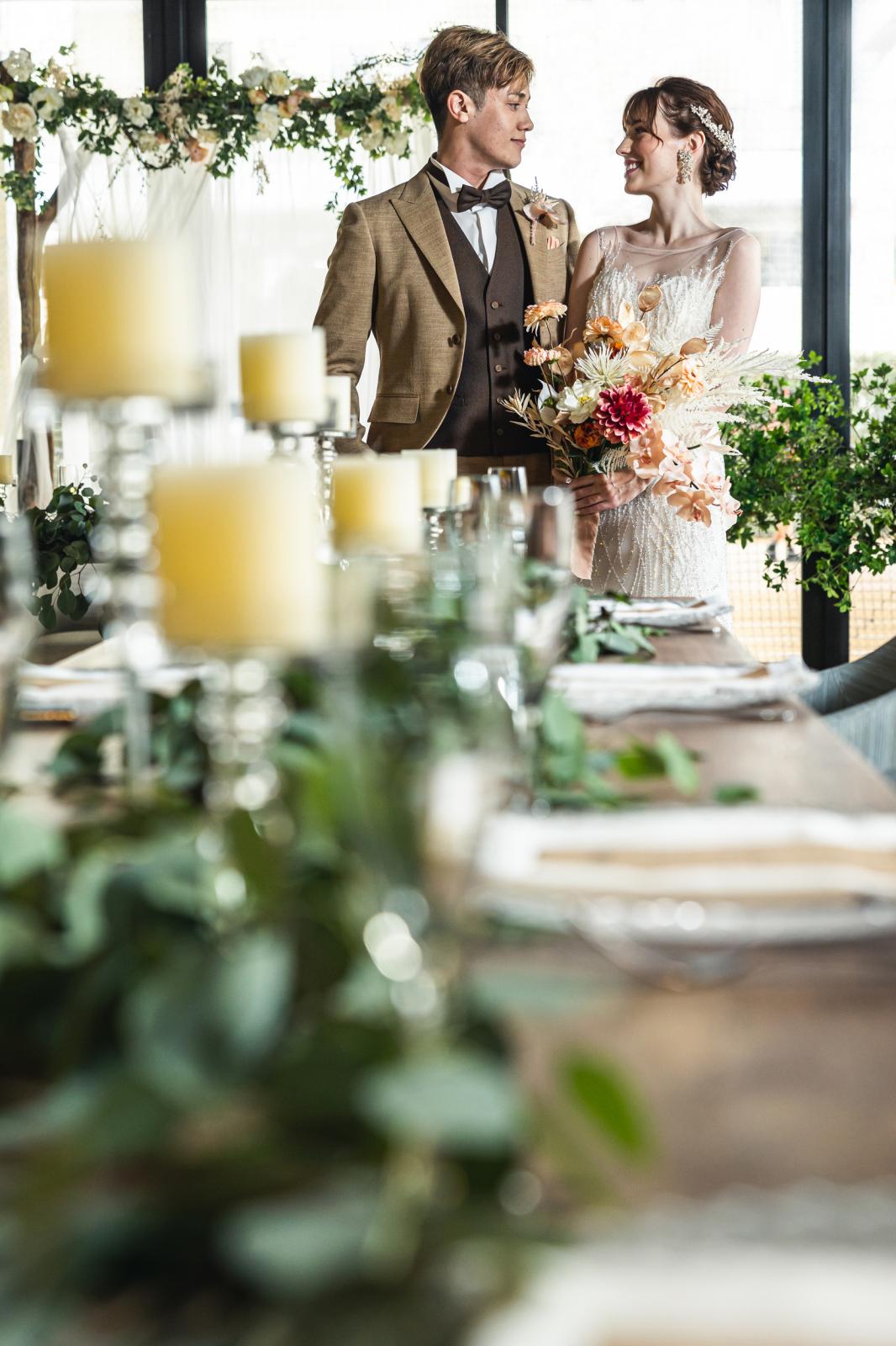 おふたりらしさいっぱいのコーディネートで想い出の一日をお過ごしください！