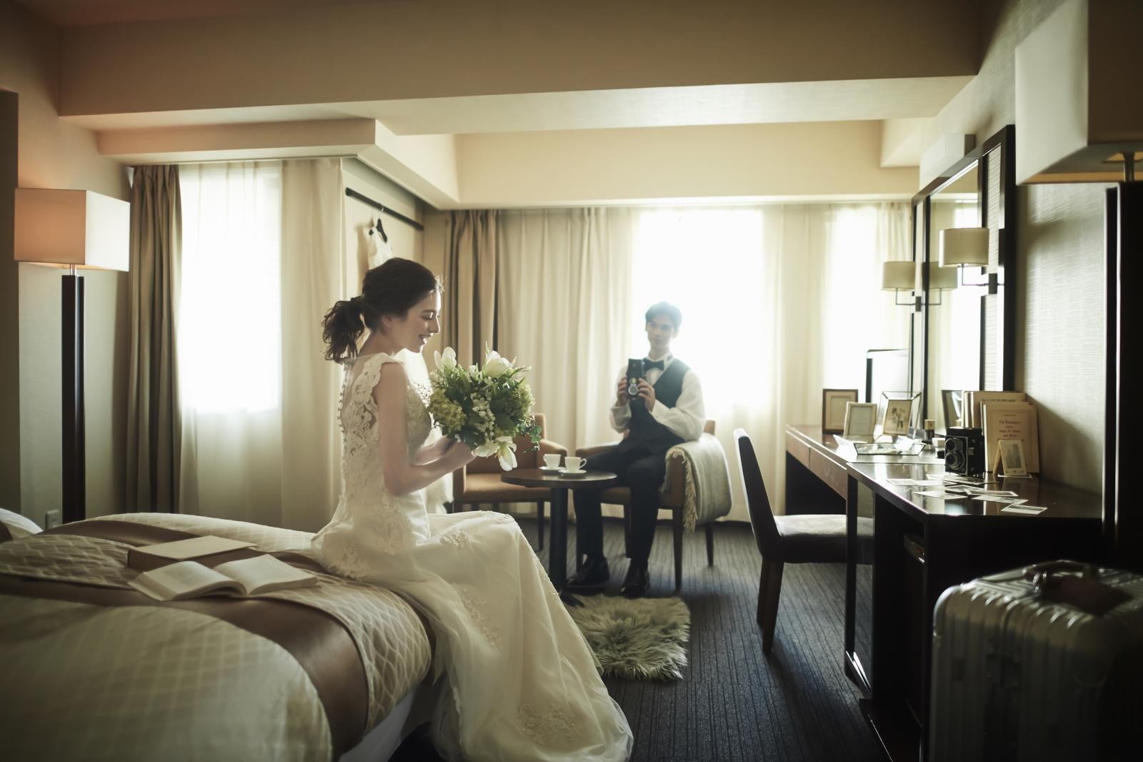 宿泊をご利用いただくことで、朝のお仕度やお帰りのご準備にもゆとりが。ご結婚式当日を心置きなく楽しめる