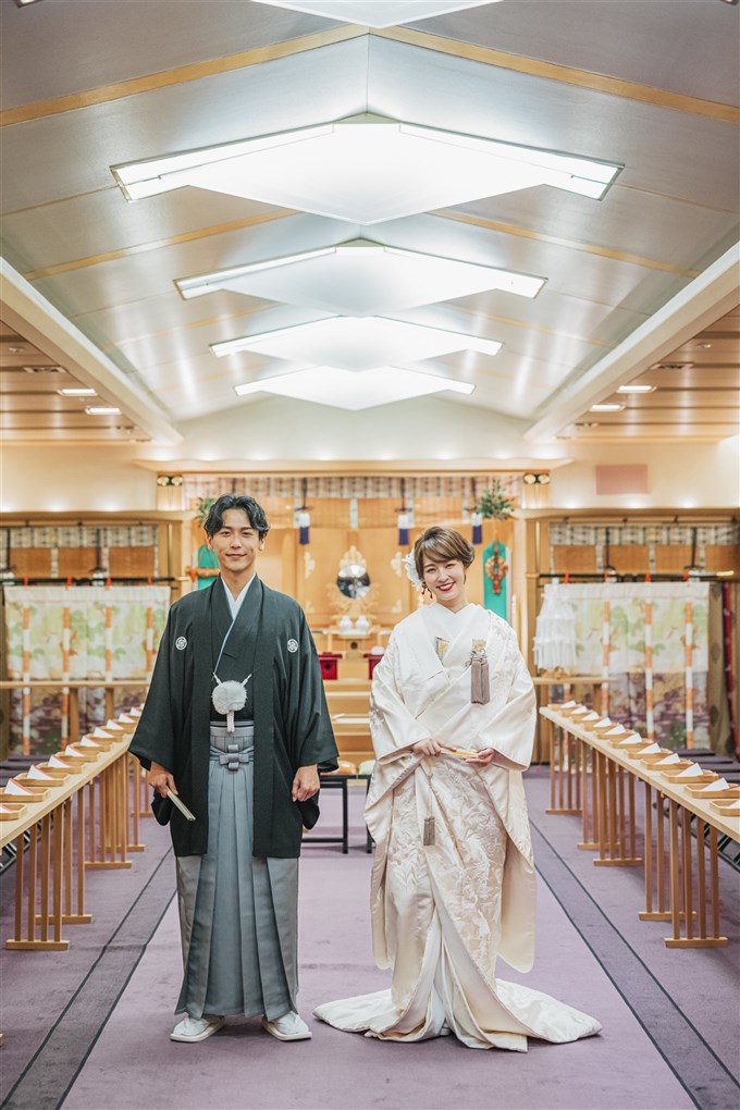 伝統と格式の神前挙式にふさわしい格調高い神殿「幸福殿」。