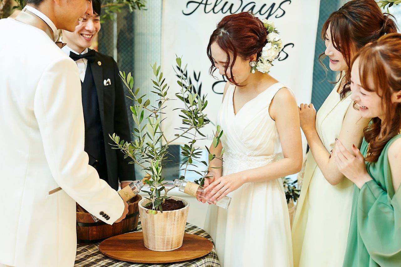 植樹セレモニーをしたオリーブの樹は、おふたりがこの先大切に育てていきます。