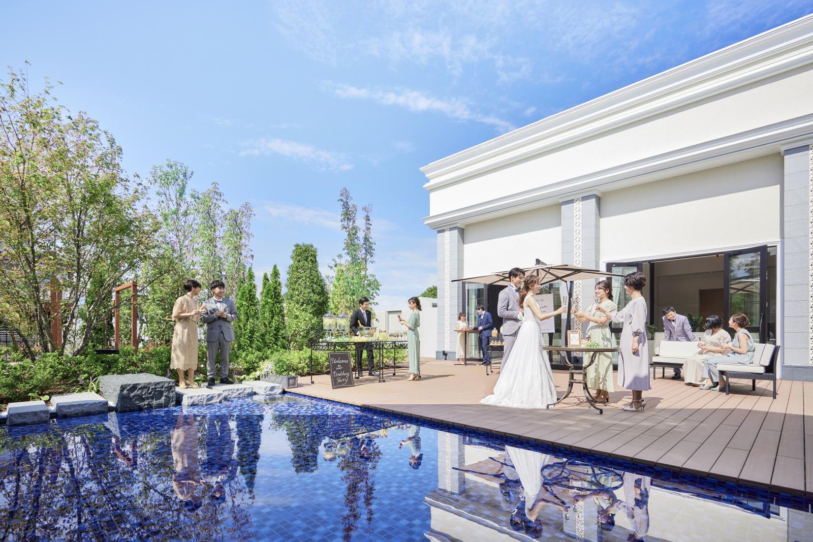 ガーデンを使ったウェルカムパーティーも可能♪