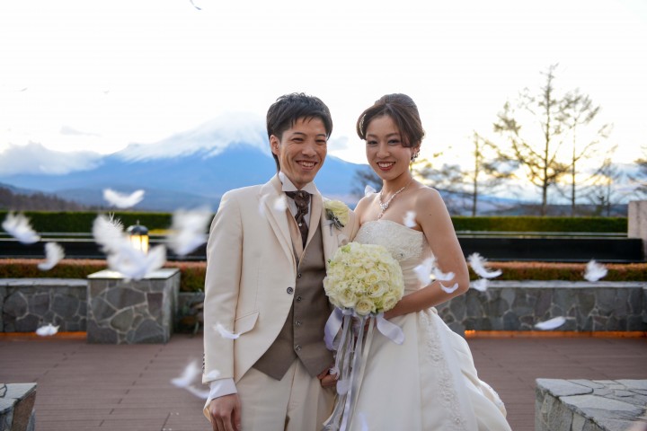 富士山の目の前でセレモニー