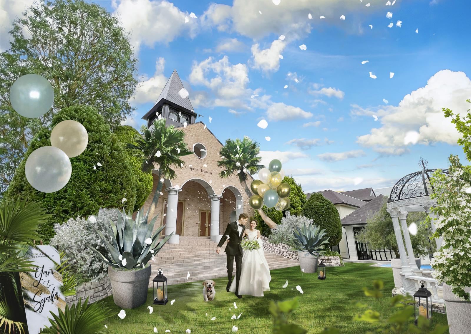 初夏、大階段の先が緑いっぱいの空間にリニューアル！