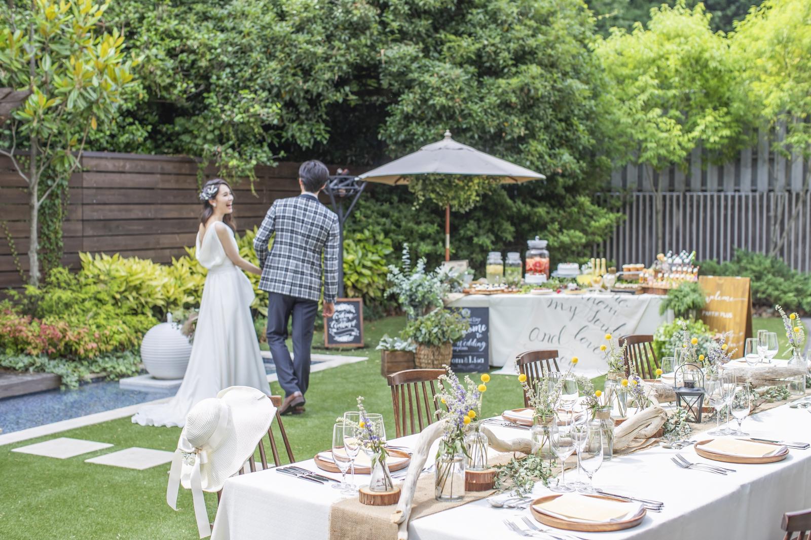 パーティ会場のガーデンでリゾート感を満喫♪<br />
楽しいひと時を！！