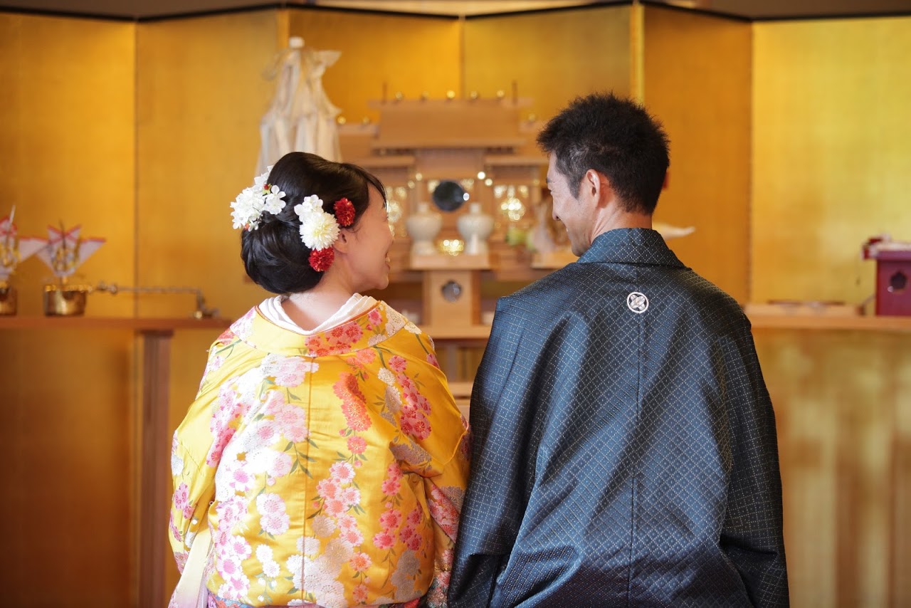 宮司と巫女の先導による厳かな館内神前式が可能<br />
移動距離が少ないのも魅力の一つ