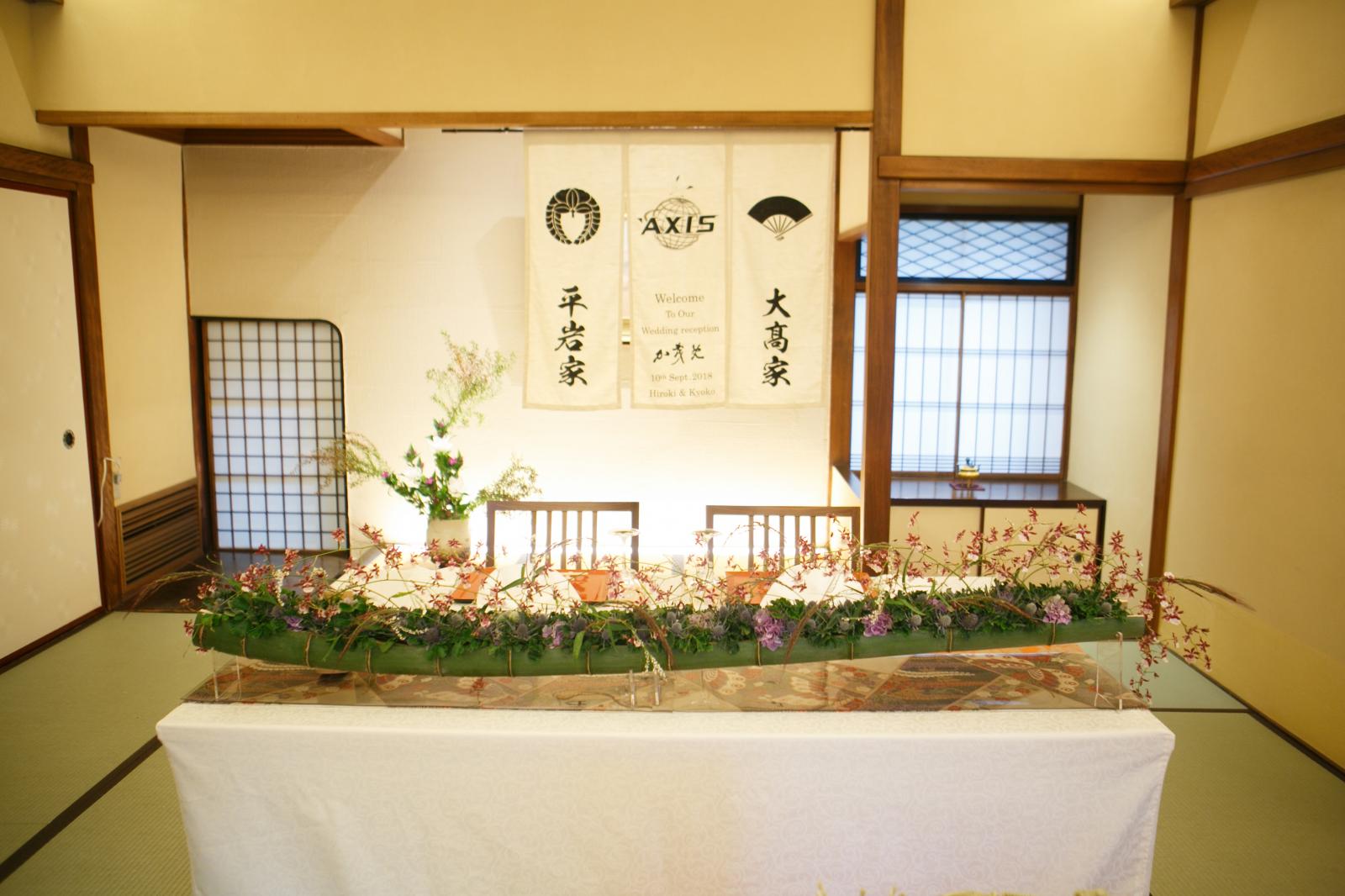 両家の家紋を入れたのれんを飾るのもおすすめ！