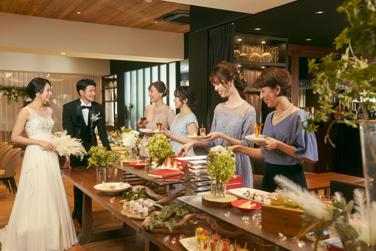 1.5次会（会費婚）にもお勧めのビュッフェスタイルも人気！