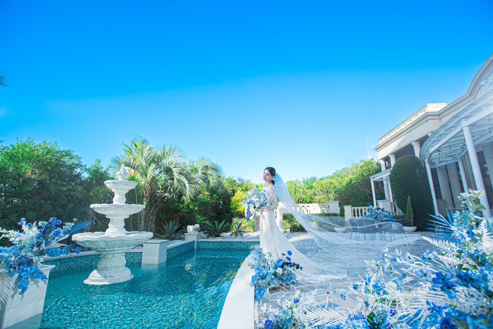 シーサイドリゾートの名にふさわしく、水辺のガーデンも自由に使える【ビジューブラン】