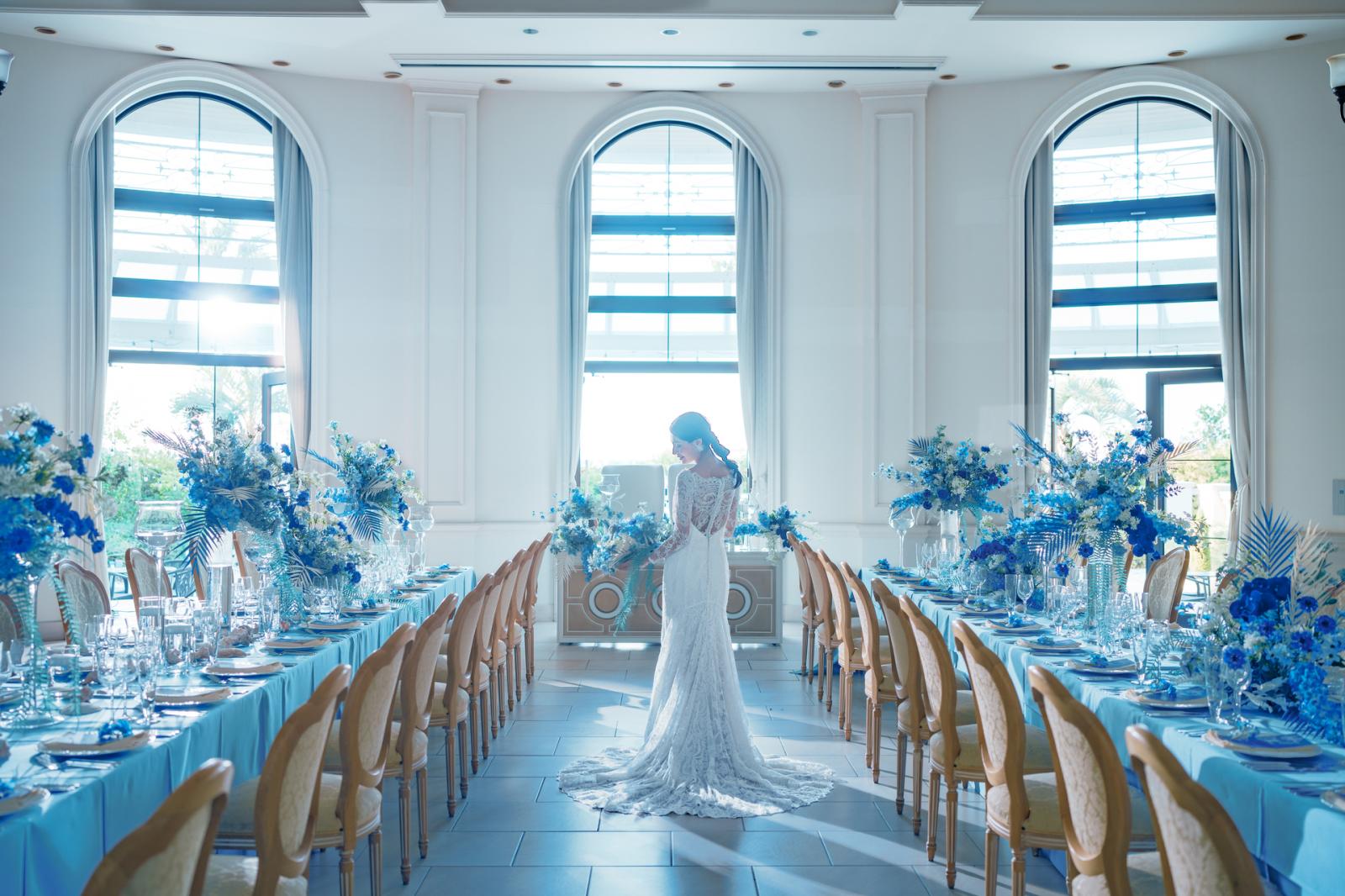 貸切邸宅はコーディネート次第で印象も変化。お気に入りのカラーやドレスとの相性を計算して染め上げよう