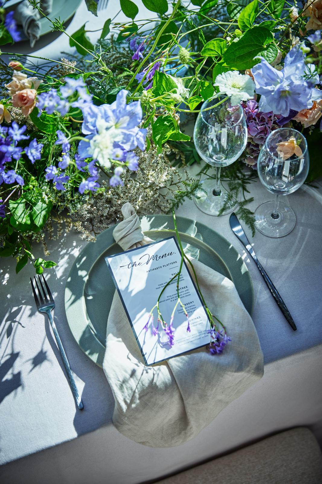 テーブルコーディネートにもおふたりらしさを表現して