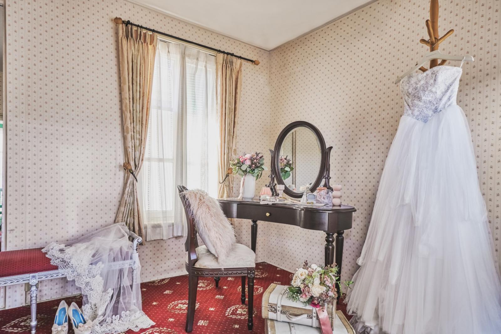 ブライズルームはもちろん、ゲスト更衣室やお子様連れゲストのための設備も充実