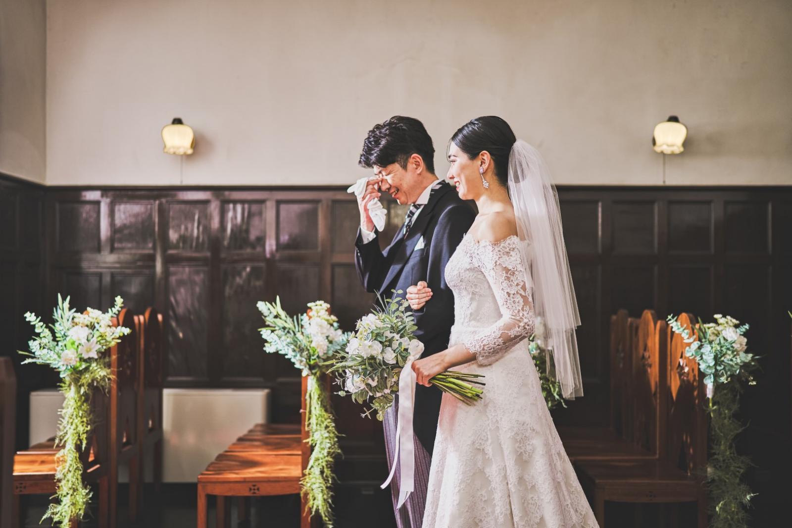 見守るご家族との距離感がとても近いチャペルは、伝わる想いも一層深いものに