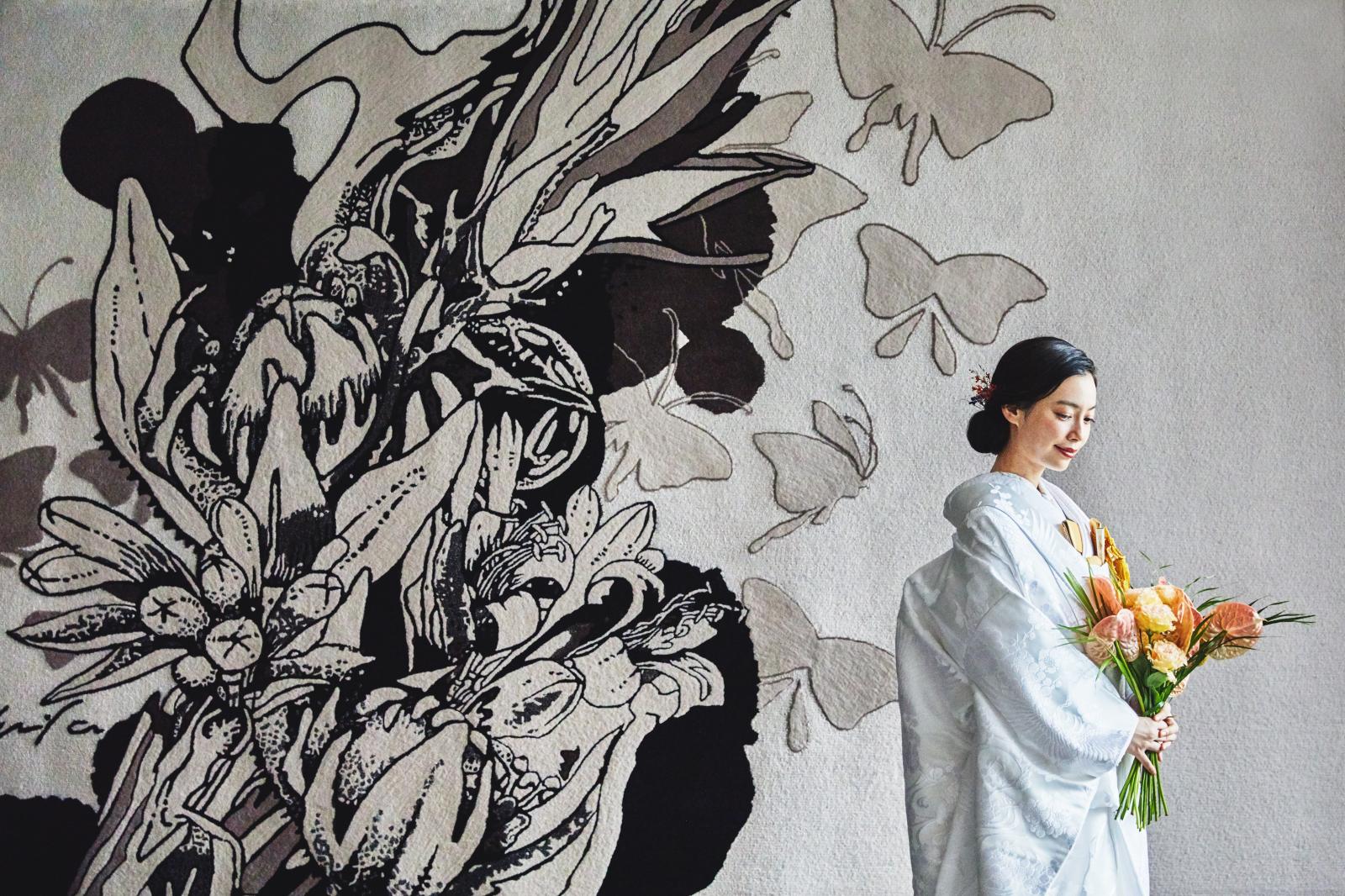 洗練された美空間では和装姿がより映える