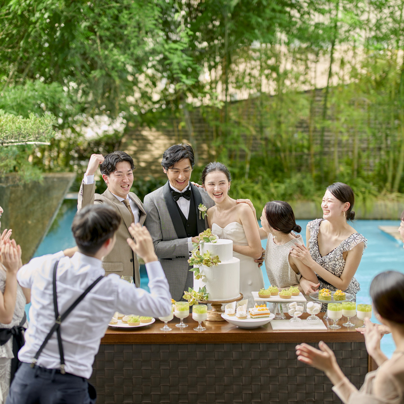 テラスでの演出も人気