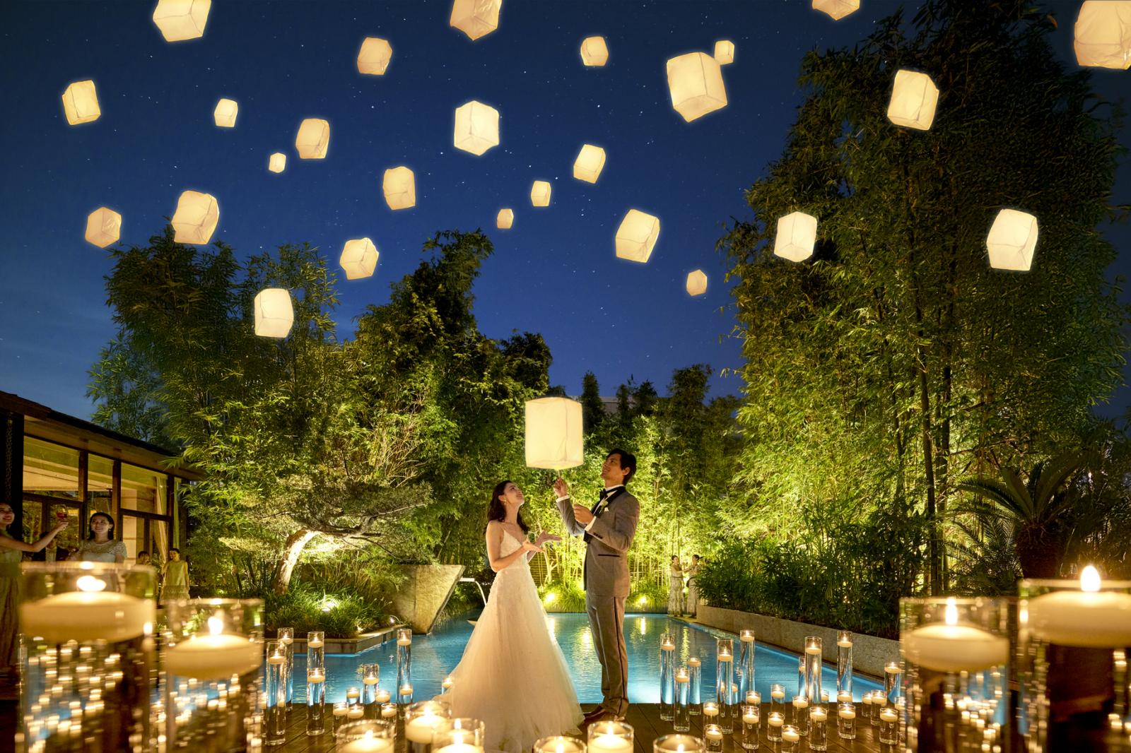 幻想的なプライベートテラス