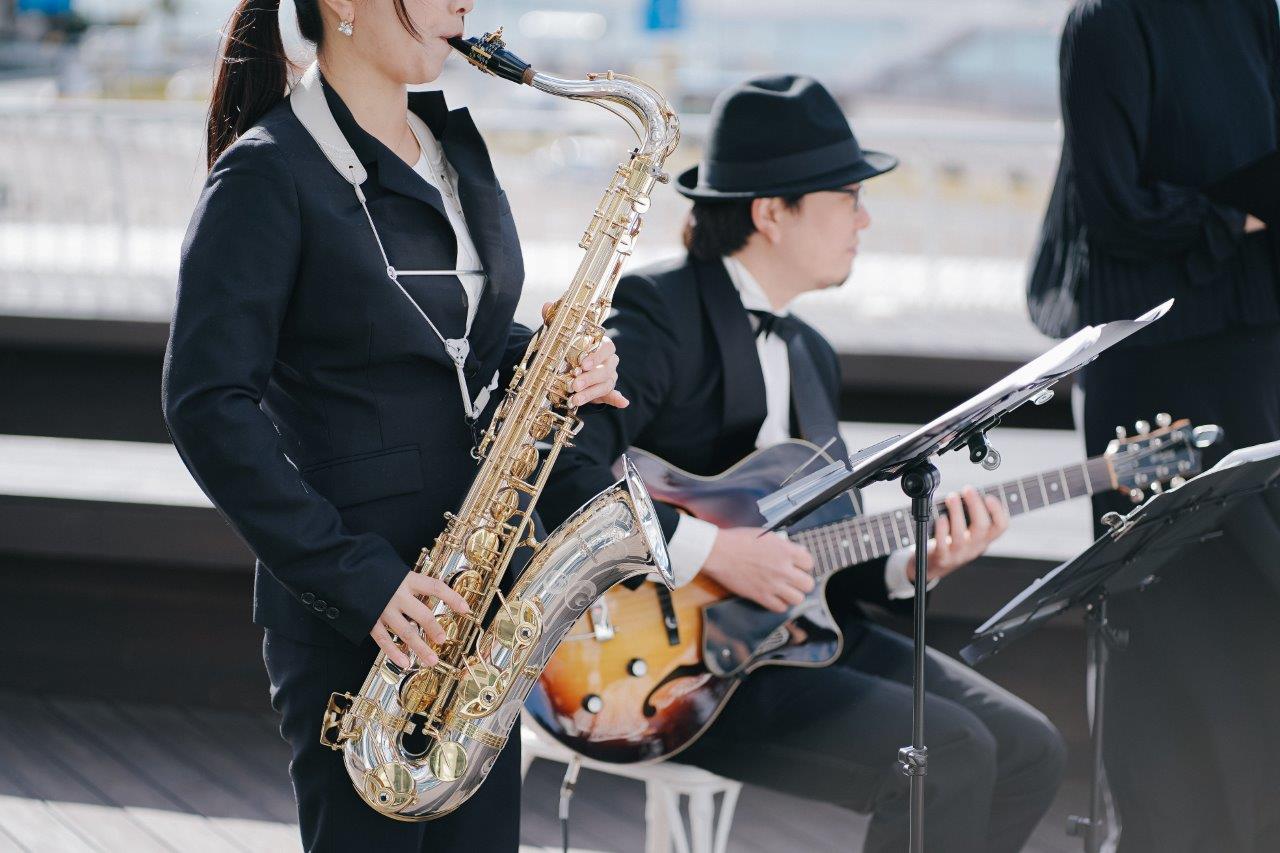 ご希望の曲を生演奏で、Jazzで有名な神戸だからこそ記憶に残るセレモニーに。