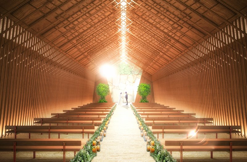 自然豊かな敷地の一角の森の中に、屋外独立型チャペルが2020年春にリニューアルオープン！