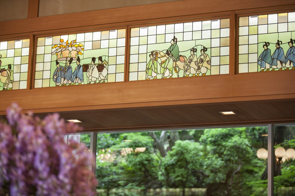 京都三大祭りをモチーフにしたステンドグラス