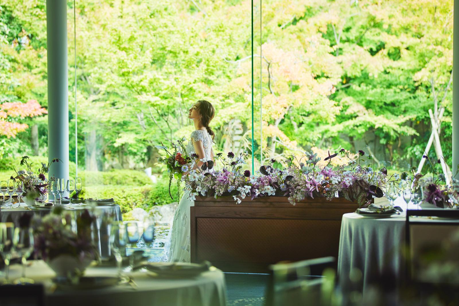 豊かな自然が花嫁のナチュラルな魅力を引き出すパーティ会場