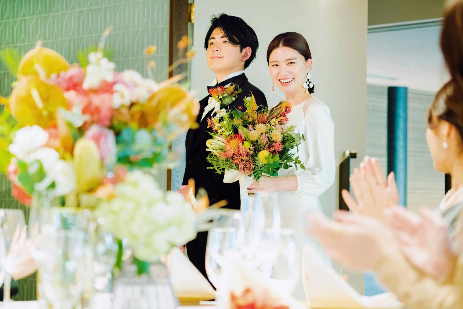 美しい日本の結婚式でありながら、披露宴では最旬コーディネートにも柔軟に対応。