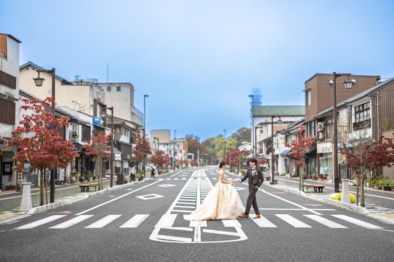 前撮りだからこそ撮れる思い出の場所でおふたりらしいお写真を残して