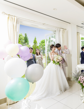 3つの貸切邸宅はそれぞれに専用テラス・ホワイエを併設