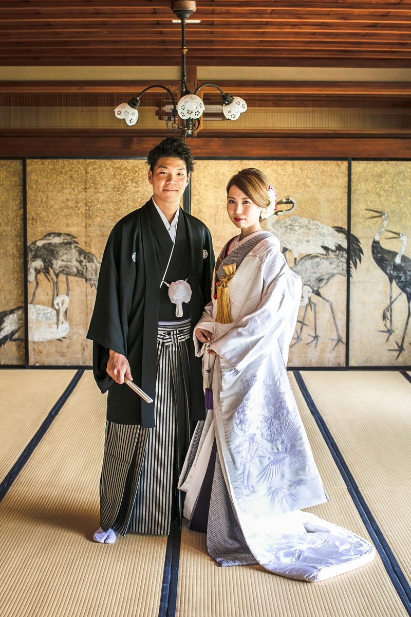 長浜の迎賓館でもある慶雲館にて前撮撮影。伝統建物での撮影もグラツィエでは可能。