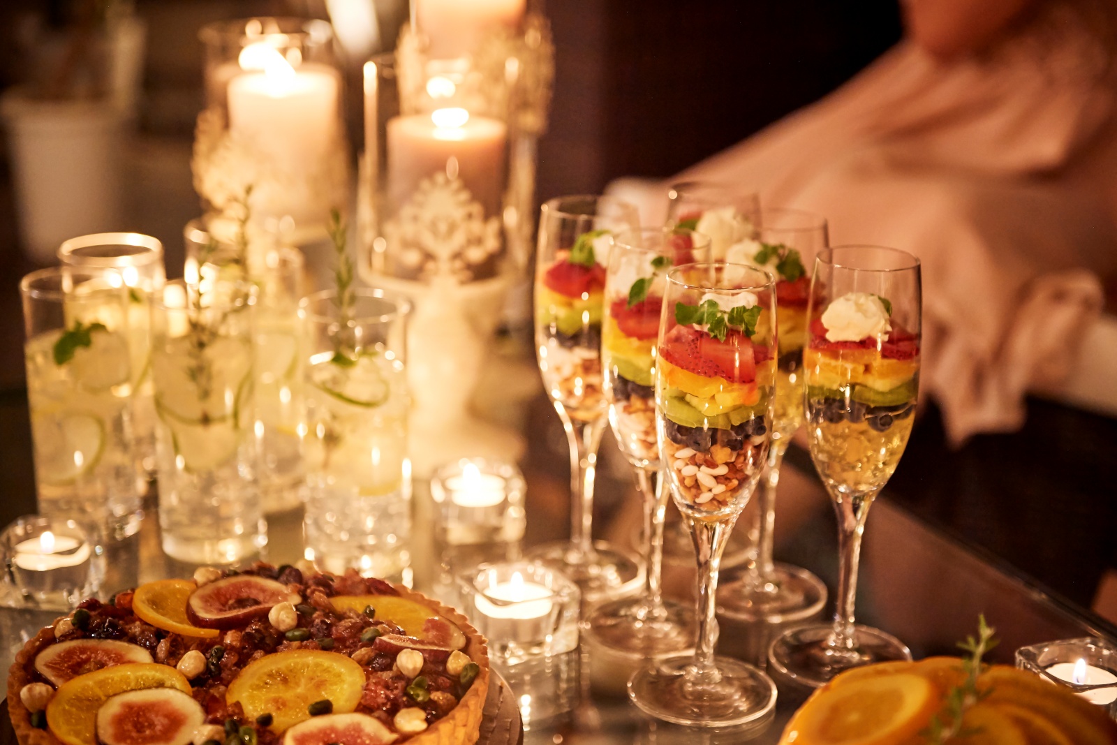 イルミネーションの下でのデザートタイムもオシャレ♪