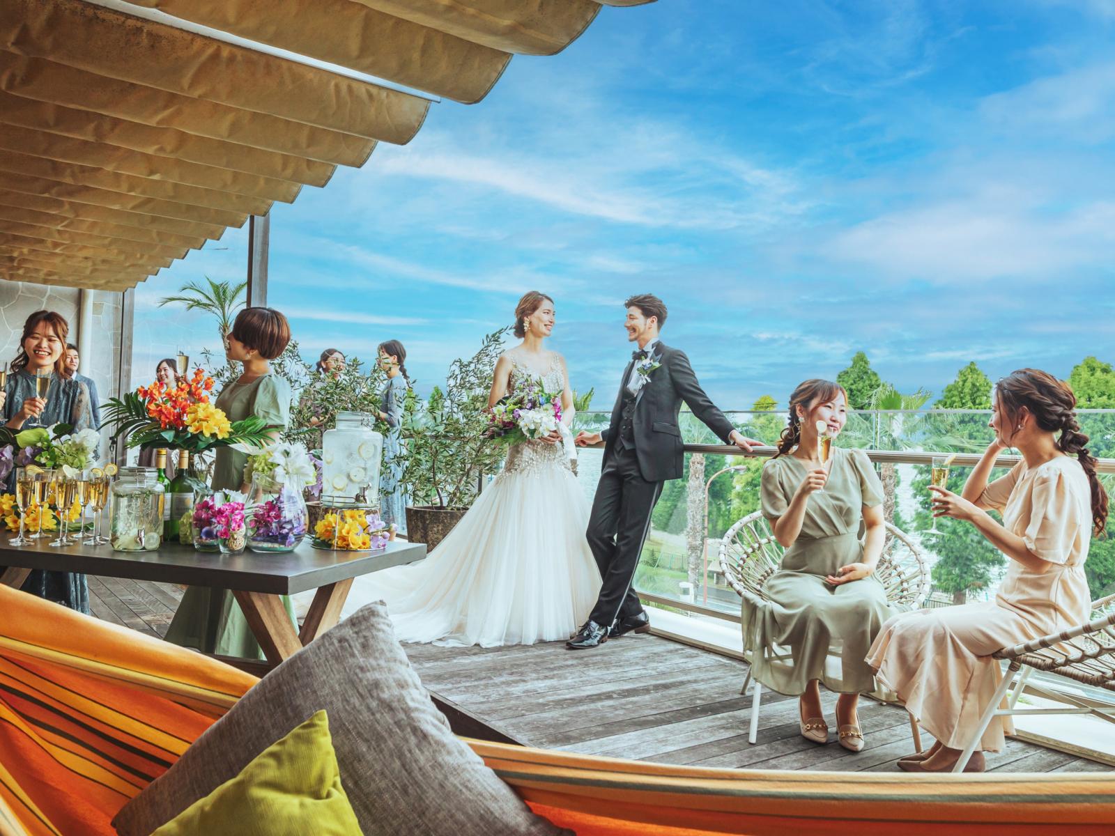 テラスを使った寛ぎのひと時。