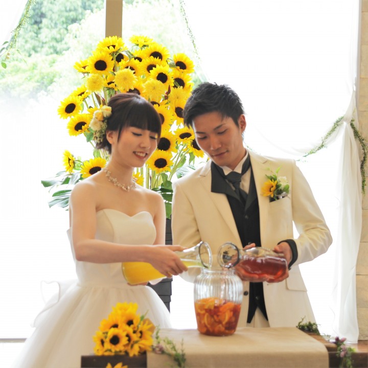 水合わせという儀式そのものを洋風にリメイク。式後はご参列された皆様へ振舞うドリンクにもなります。