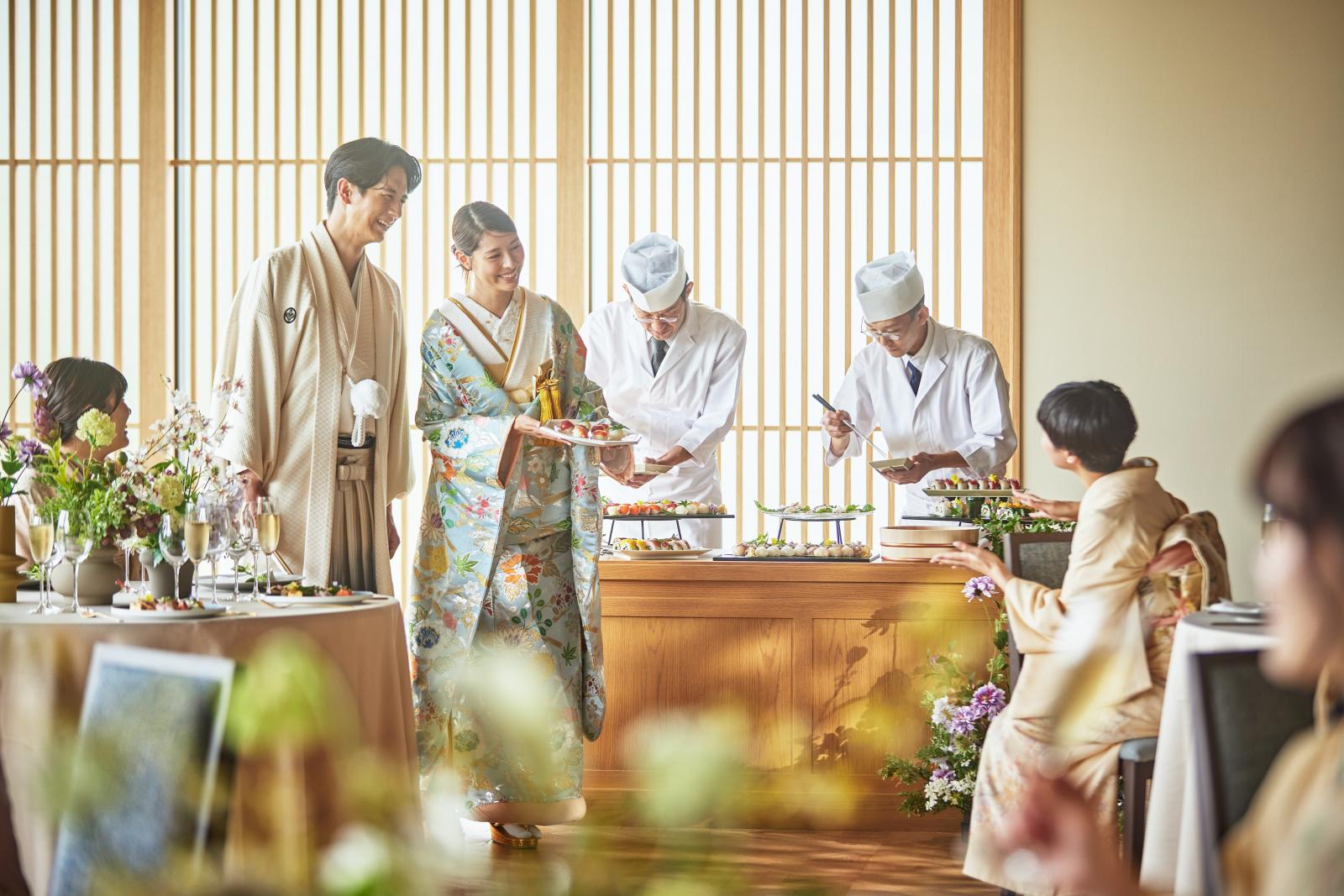 自然の温もりを存分に堪能する披露宴会場でゲストに最上級のおもてなしを
