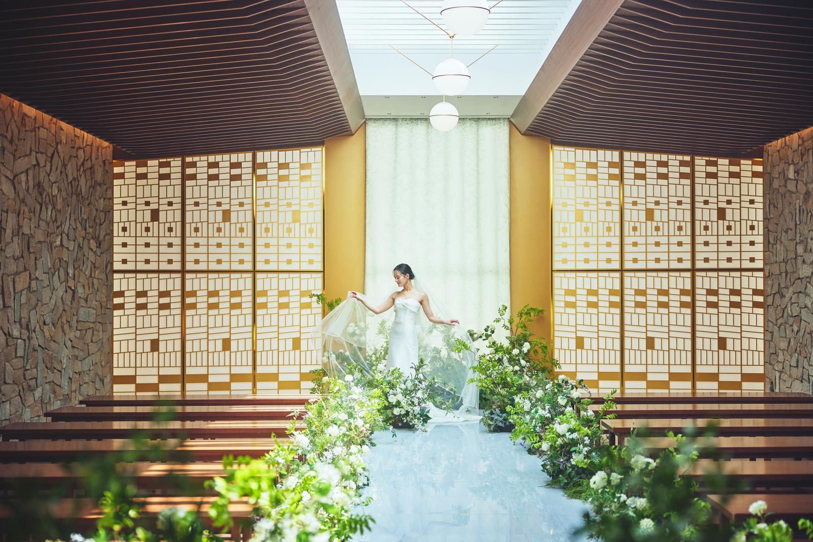 どこにいても自然光が花嫁を一層美しく彩る