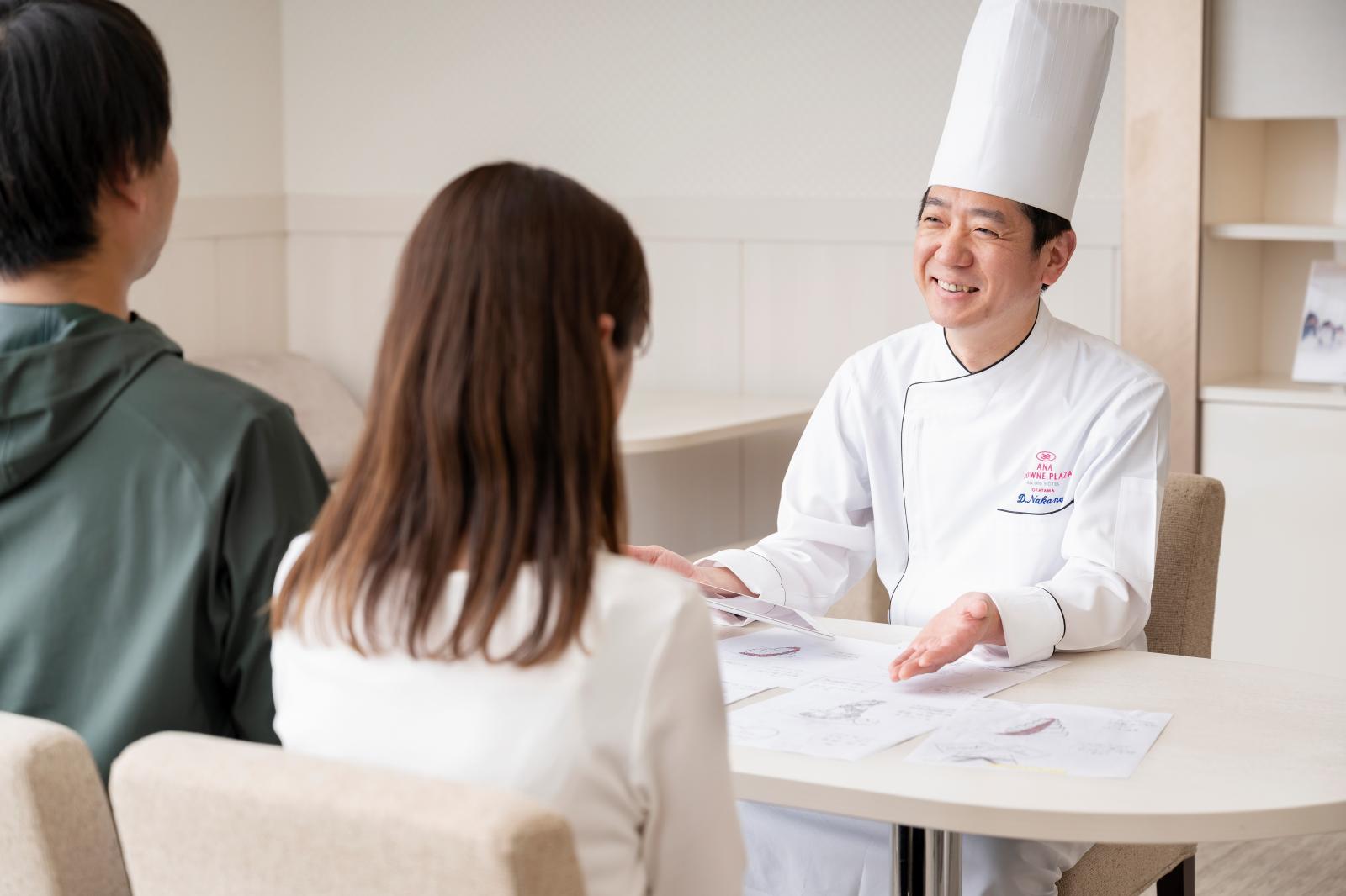 お料理のお打ち合わせは総料理長と直接させて頂いてます