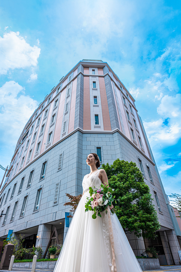 淡いピンクの建物でプレ花嫁様にも大人気