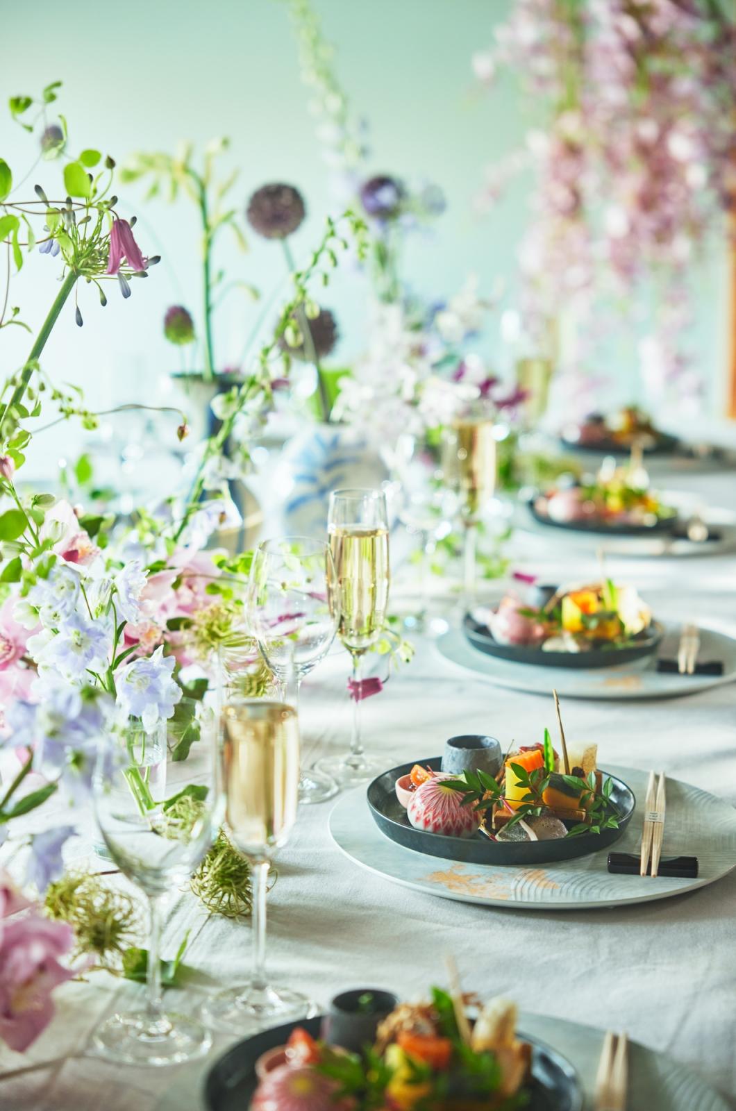 ゲストのお席にはこだわりと想いを込めてお好きなコーディネートを