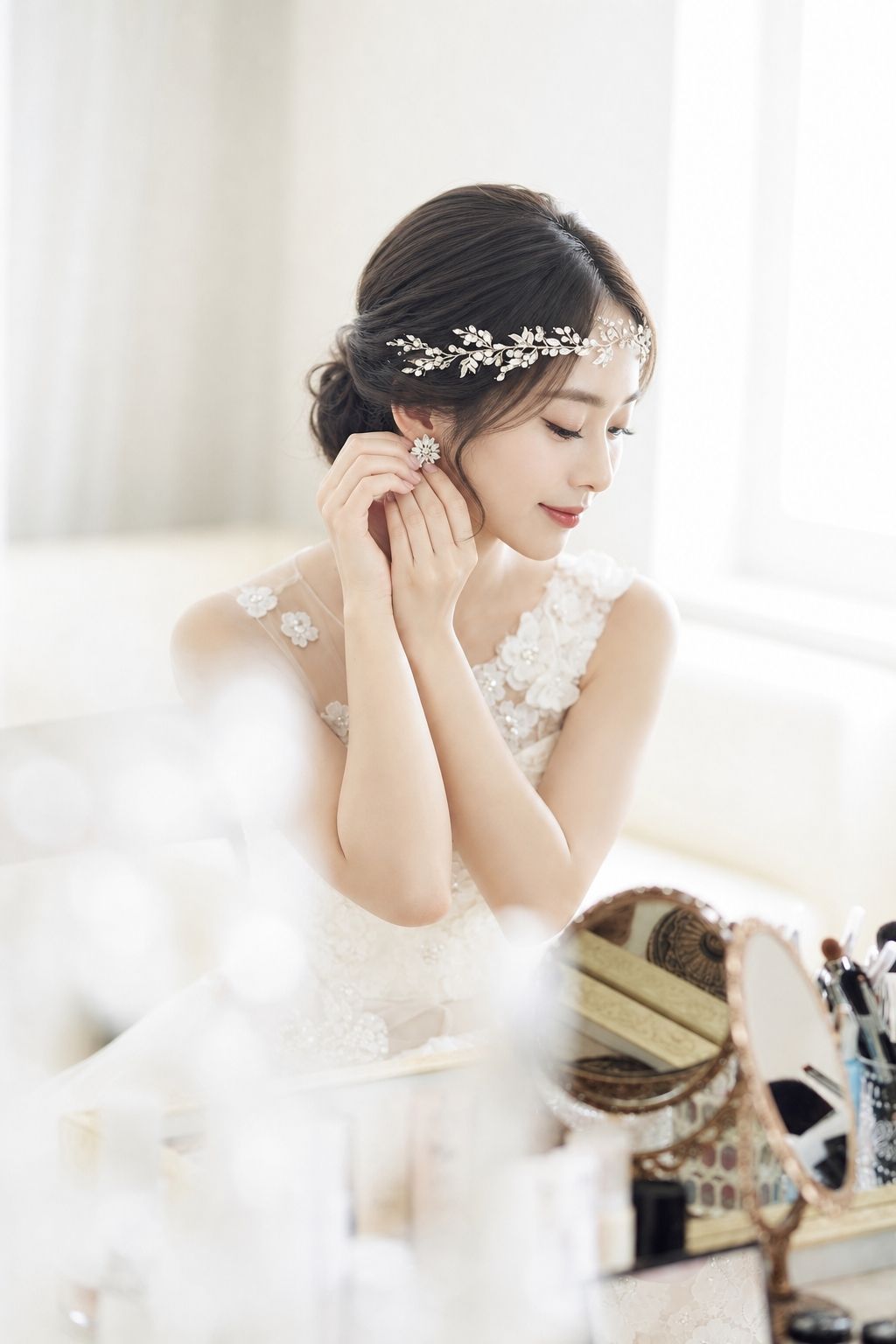 ブライズルーム。専属スタッフが花嫁の美しさを最大限に引き出します。ご準備のすべてが行えます