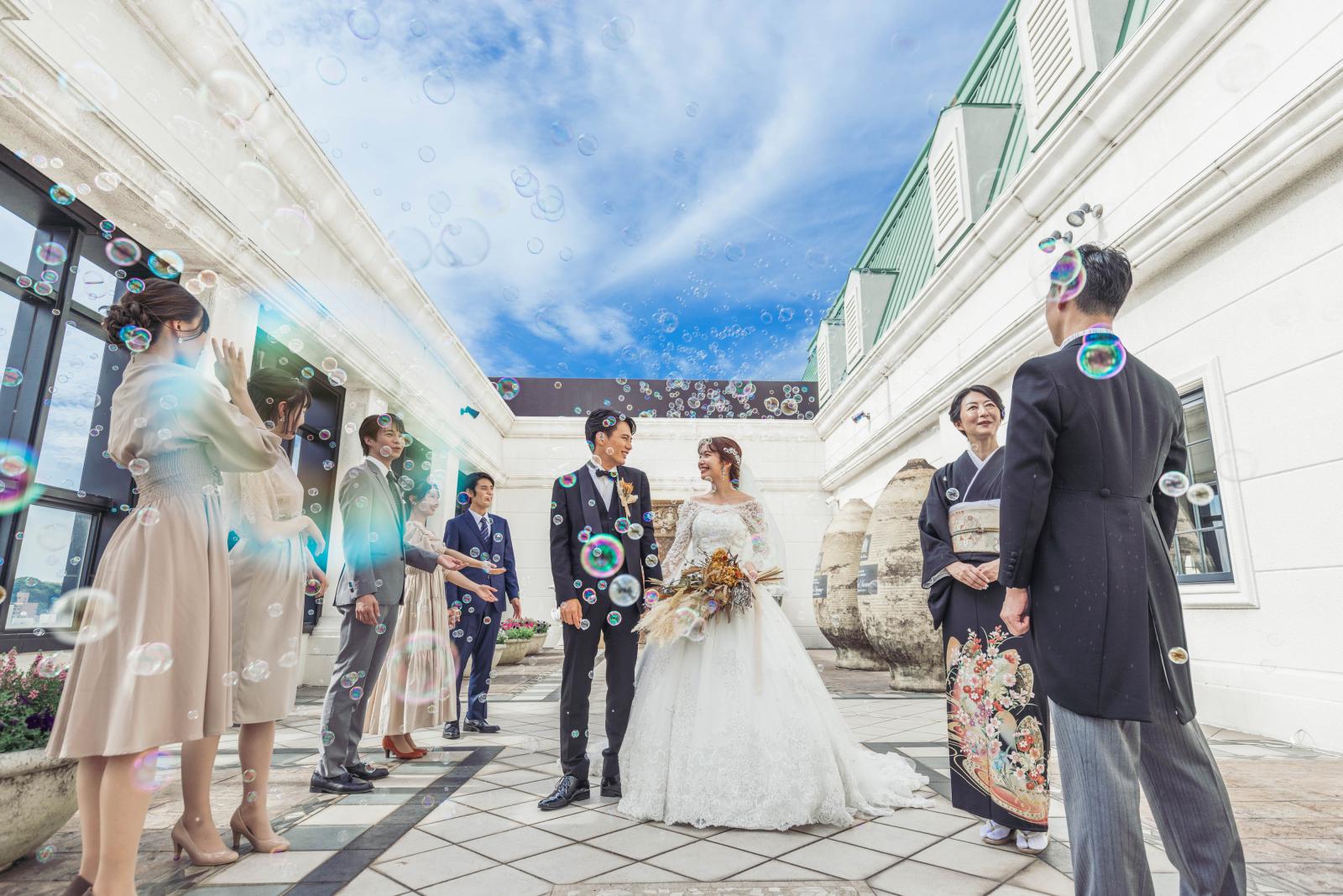 最上階のガーデンでの演出は大人気